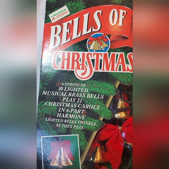 Bells Of Christmas Vtg 1992 Mr Christmas Musical Brass Bells Remote Control - Picture 2 of 14